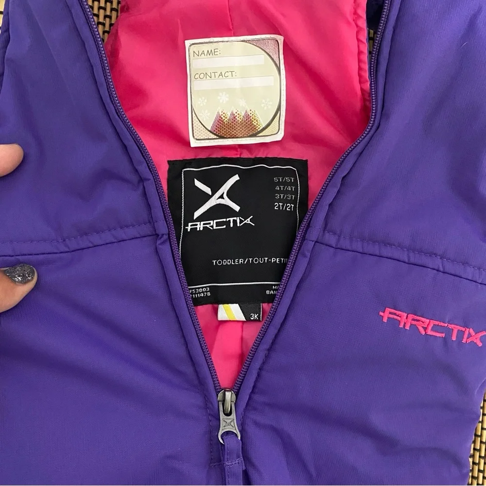 Arctix Toddler‎ Snow Bib Overalls 3T Purple Insulated Waterproof Winter